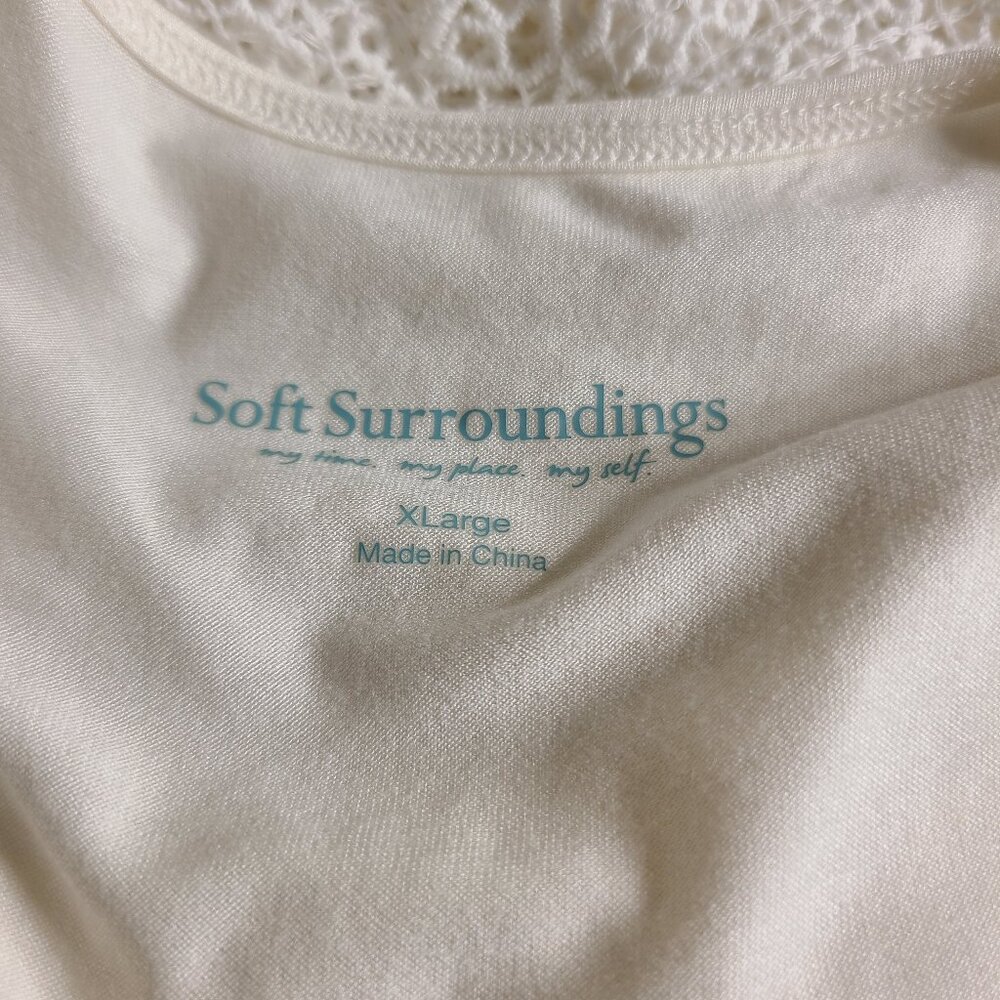 NWOT Soft Surroundings Long Sleeves White Lace Crochet Maxi Dress Size XL A561 - Picture 14 of 16